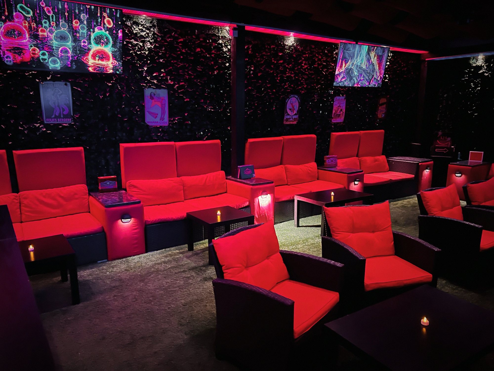 Armchairs across the lounge